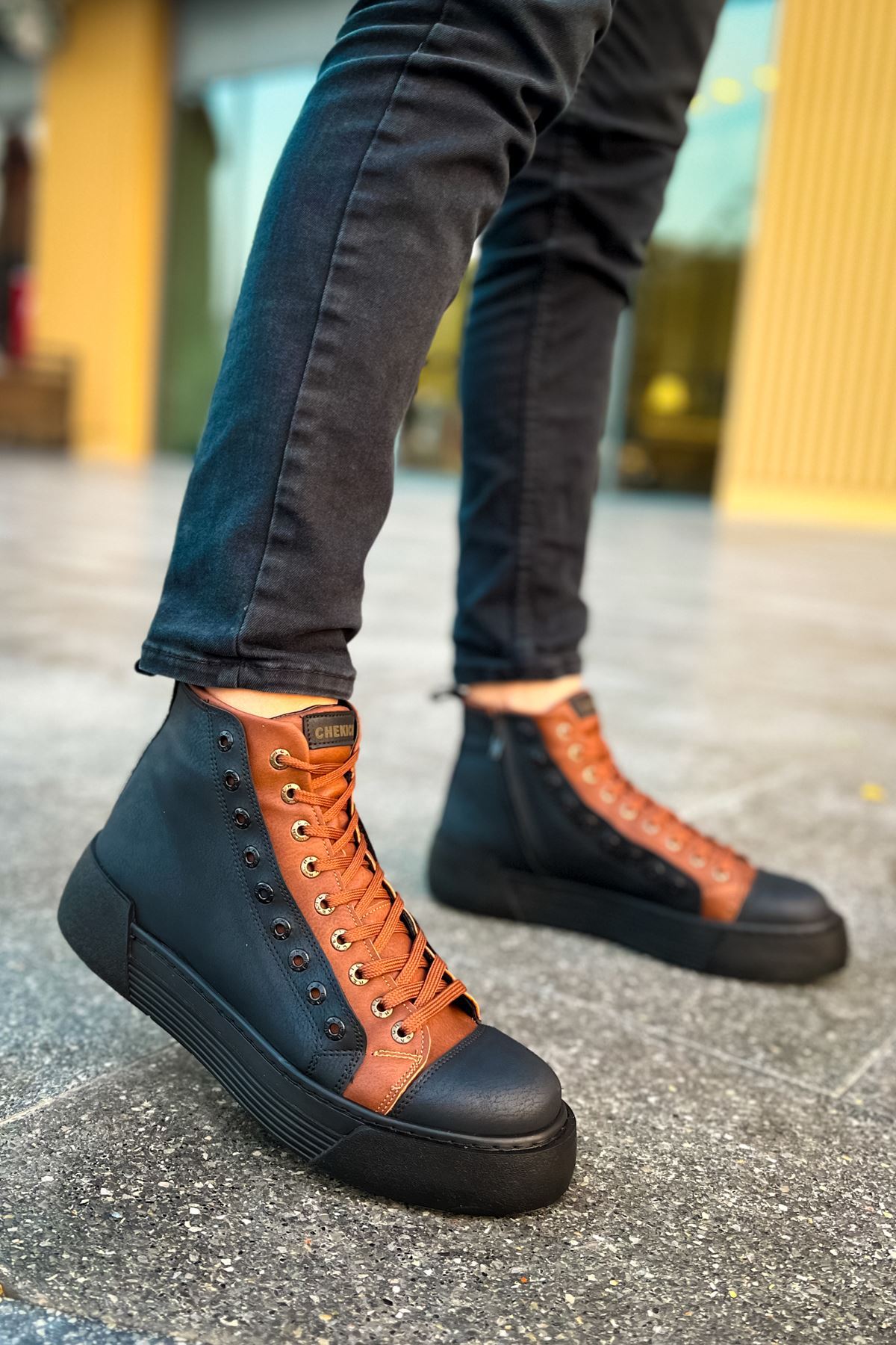 CH167 - GST Blazer Erkek Bot SIYAH/TABA