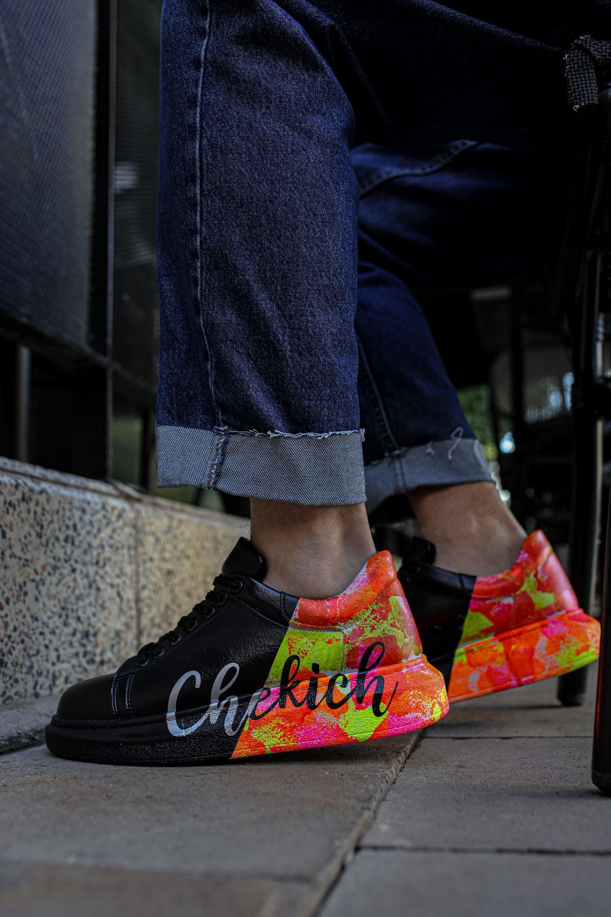 CH254 - CST Pittura Erkek Ayakkabı 481 SIYAH / SARI CHEKICH