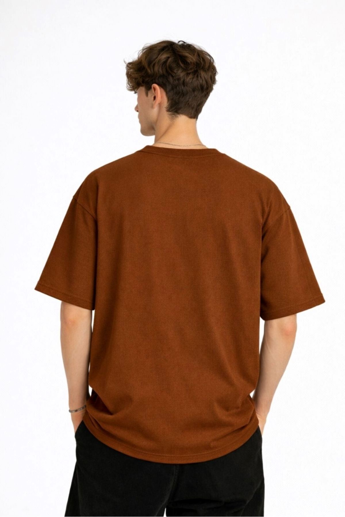 CH - Bear Baskılı Oversize Tişört KAHVE