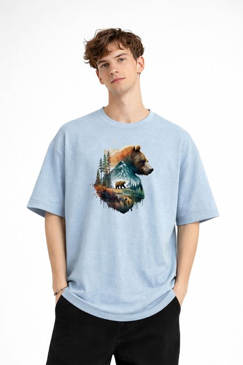 Bear2 - Oversize Tişört Bebek Mavisi