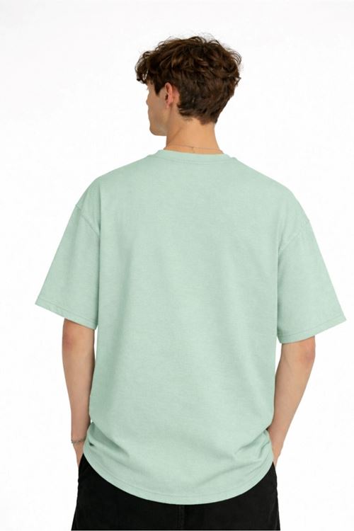 CH - Bear Baskılı Oversize Tişört SU YESILI