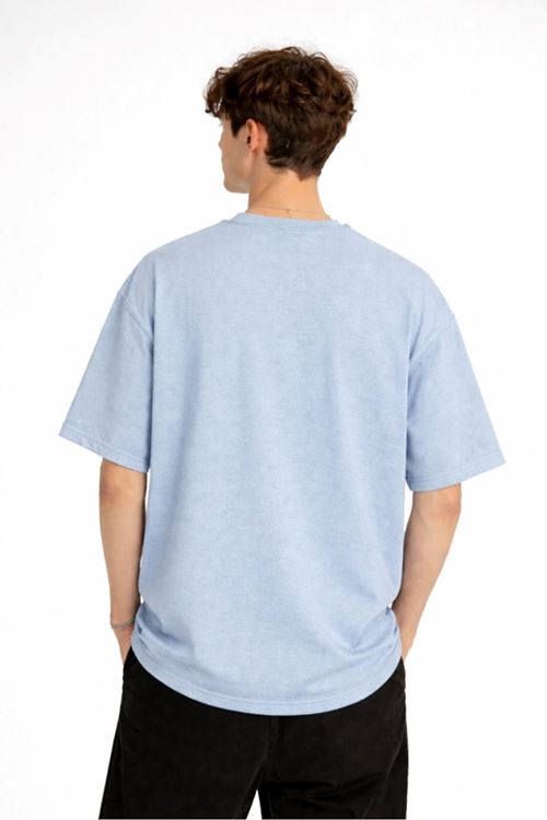CH - Bear Baskılı Oversize Tişört AÇIK MAVİ