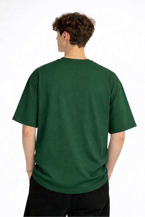 Panda - Baskılı Oversize Tişört HAKI