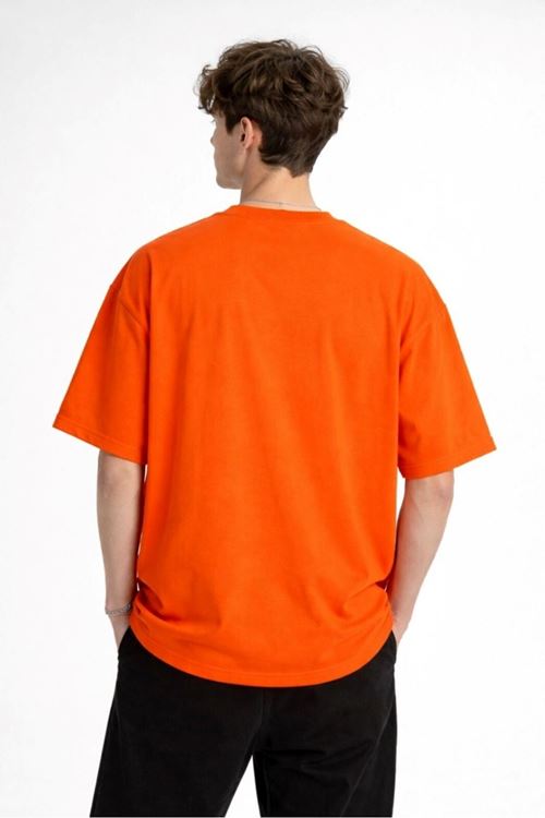 Panda - Baskılı Oversize Tişört TURUNCU