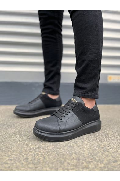 JY151 Boost Bağcıklı Cilt Süet Erkek Günlük Sneaker Ayakkabı CSST - Siyah