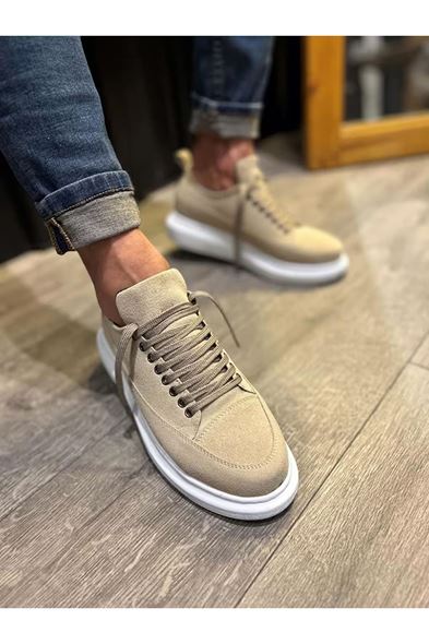 JY914 Drake Bağcıklı Süet Erkek Günlük Sneaker Ayakkabı SBT Krem