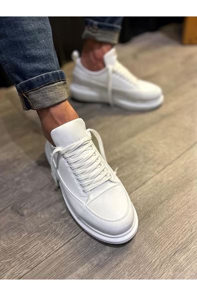 JY914 Drake Bağcıklı Cilt Erkek Günlük Sneaker Ayakkabı CBT Beyaz