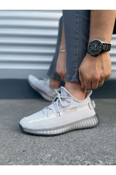 JY305 Pulse Bağcıklı Triko Kumaş Erkek Günlük Spor Ayakkabı TGT - Gri