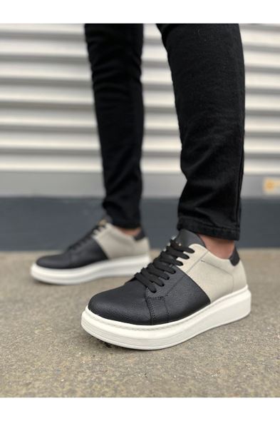 JY151 Boost Bağcıklı Cilt Süet Erkek Günlük Sneaker Ayakkabı CSBT - Siyah/Gri