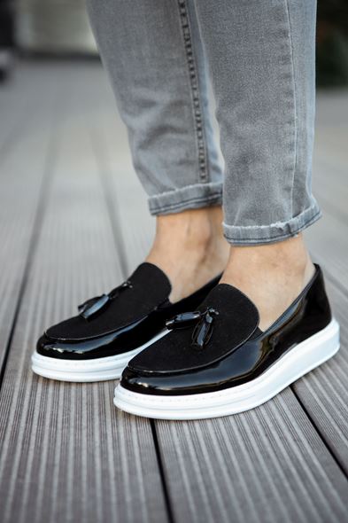 CH002 - RBT Loafer Verniciata Erkek Ayakkabı SIYAH