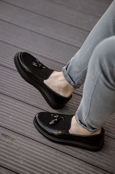CH002 - RST Loafer Verniciata Erkek Ayakkabı SIYAH