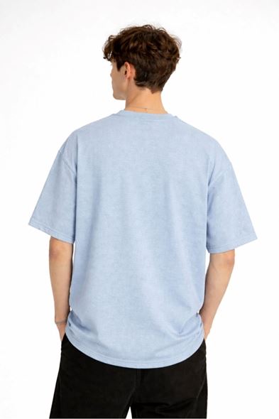 Panda - Baskılı Oversize Tişört AÇIK MAVİ