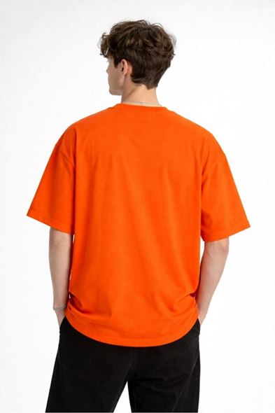 Panda - Baskılı Oversize Tişört TURUNCU