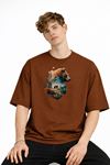 Bear2 - Oversize Tişört KAHVE
