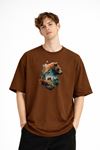 Bear2 - Oversize Tişört KAHVE