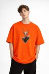 Deer - Oversize Erkek Tişört TURUNCU