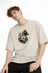 Bear2 - Oversize Tişört BEJ