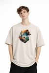 Bear2 - Oversize Tişört BEJ
