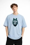 Wolf - Oversize Erkek Tişört Bebek Mavisi