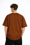 Deer - Oversize Erkek Tişört KAHVE