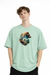 Bear2 - Oversize Tişört SU YESILI