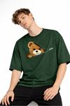 CH - Bear Baskılı Oversize Tişört HAKI