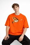 CH - Bear Baskılı Oversize Tişört TURUNCU