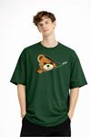 CH - Bear Baskılı Oversize Tişört HAKI