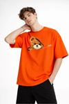 CH - Bear Baskılı Oversize Tişört TURUNCU
