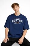 Boston - Baskılı Oversize Tişört LACIVERT