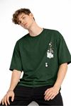 Panda - Baskılı Oversize Tişört HAKI