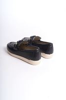 LIZY Bağcıksız Ortopedik Rahat Taban Çiçek Desenli Kadın Babet Ayakkabı CKT - Siyah