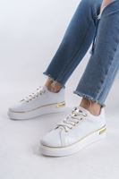 MINA Bağcıklı Ortopedik Taban Kadın Sneaker Spor Ayakkabı CBT - Beyaz/Altın