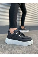 JY010 Cloud Bağcıklı Cilt Erkek Günlük Sneaker Ayakkabı CBT - Siyah
