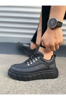 JY010 Cloud Bağcıklı Cilt Erkek Günlük Sneaker Ayakkabı CST - Siyah