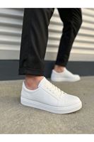 JY165 Elite Bağcıklı Cilt Erkek Günlük Sneaker Ayakkabı CBT - Beyaz