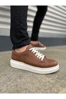 JY151 Boost Bağcıklı Cilt Erkek Günlük Sneaker Ayakkabı CBT - Taba