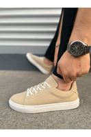 JY122 Mode Bağcıklı Süet Erkek Günlük Sneaker Ayakkabı SBT - Bej