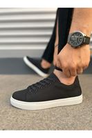 JY122 Mode Bağcıklı Süet Erkek Günlük Sneaker Ayakkabı SBT - Siyah