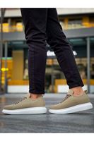 JY814 Axel Bağcıklı Süet Erkek Günlük Sneaker Ayakkabı SBT Krem