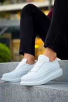 JY814 Axel Bağcıklı Cilt Erkek Günlük Sneaker Ayakkabı CBT Beyaz