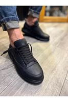 JY914 Drake Bağcıklı Cilt Erkek Günlük Sneaker Ayakkabı CST Siyah