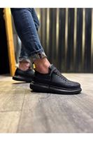 JY914 Drake Bağcıklı Cilt Erkek Günlük Sneaker Ayakkabı CST Siyah