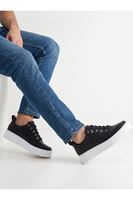 JY-T14 Vento Bağcıklı Cilt Erkek Günlük Spor Klasik Ayakkabı CBT - Siyah