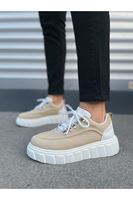 JY010 Cloud Bağcıklı Süet Erkek Günlük Sneaker Ayakkabı SBT - Krem/Beyaz