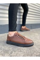 JY0535 Prime Bağcıklı Cilt Erkek Günlük Sneaker Ayakkabı CST - Taba