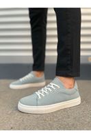 JY122 Mode Bağcıklı Süet Erkek Günlük Sneaker Ayakkabı SBT - Mavi