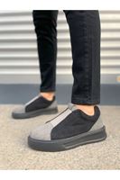JY007 Alba Bağcıksız Süet Erkek Günlük Sneaker Ayakkabı SST Gri/Siyah