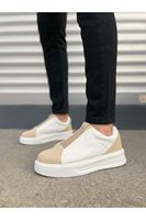 JY007 Alba Bağcıksız Süet Cilt Erkek Günlük Sneaker Ayakkabı SCBT Bej/Beyaz