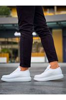 JY814 Axel Bağcıklı Cilt Erkek Günlük Sneaker Ayakkabı CBT Beyaz